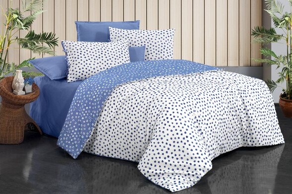 Polka Dot Mavi Nevresim Takımı - Thumbnail