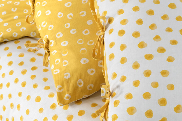 İşbir Home - Polka Dot Sarı Nevresim Takımı (1)